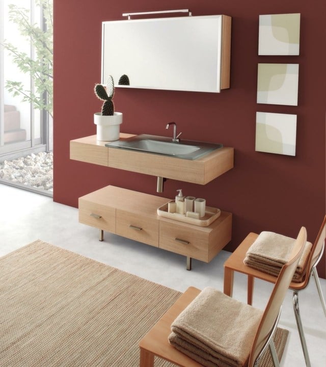 Badgestaltung Ideen Badmöbel Sets Spiegel Wand Waschtisch