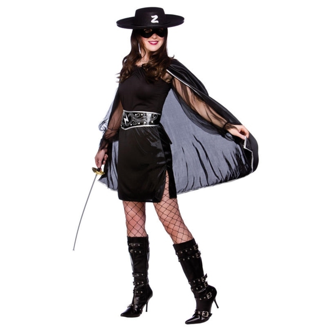 Banditen-Dame-mit-Schwert-Maske-des-Zorro