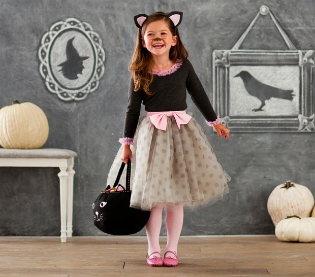 Halloween Katze kleine Mädchen Kindergarten