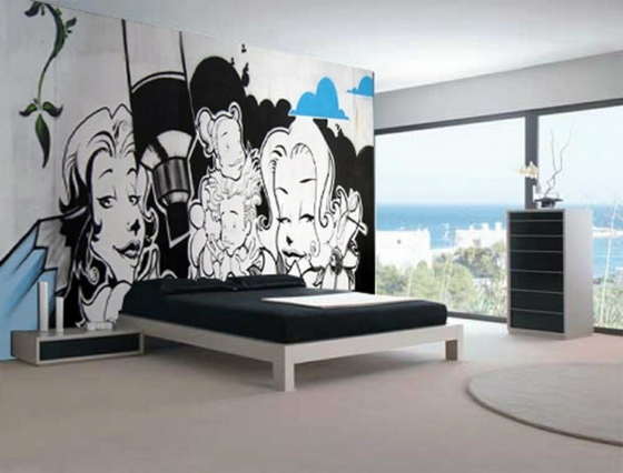 Graffiti-Design-Ideen-Wanddeko-Jugendzimmer