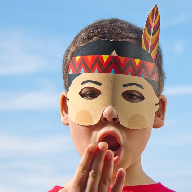 Indianer Maske Kinder ausschneiden bemalen