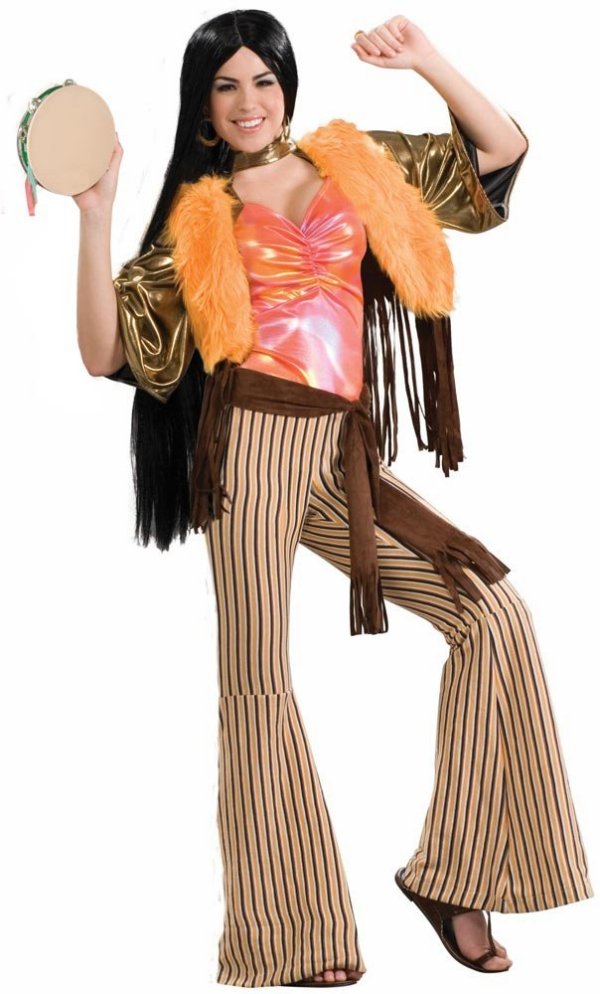 Halloweenkostüme-für-Frauen-60er-Jahre-Look-glänzende-Jacke