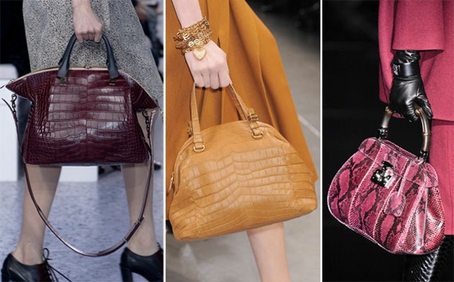 Handtaschen-in-Leder-Optik-braun-schwarz-und-Pink