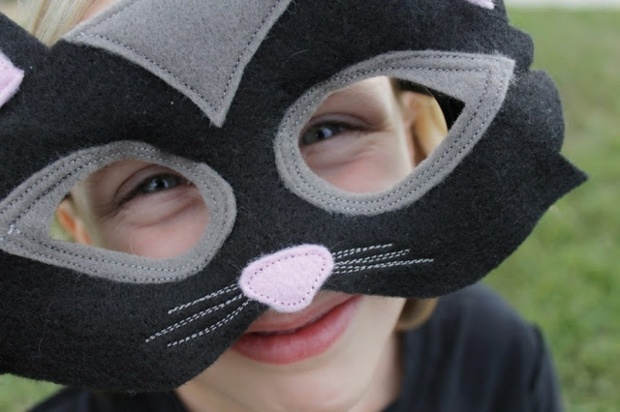 Filz Maske ausschneiden Ideen Kostüm Halloween