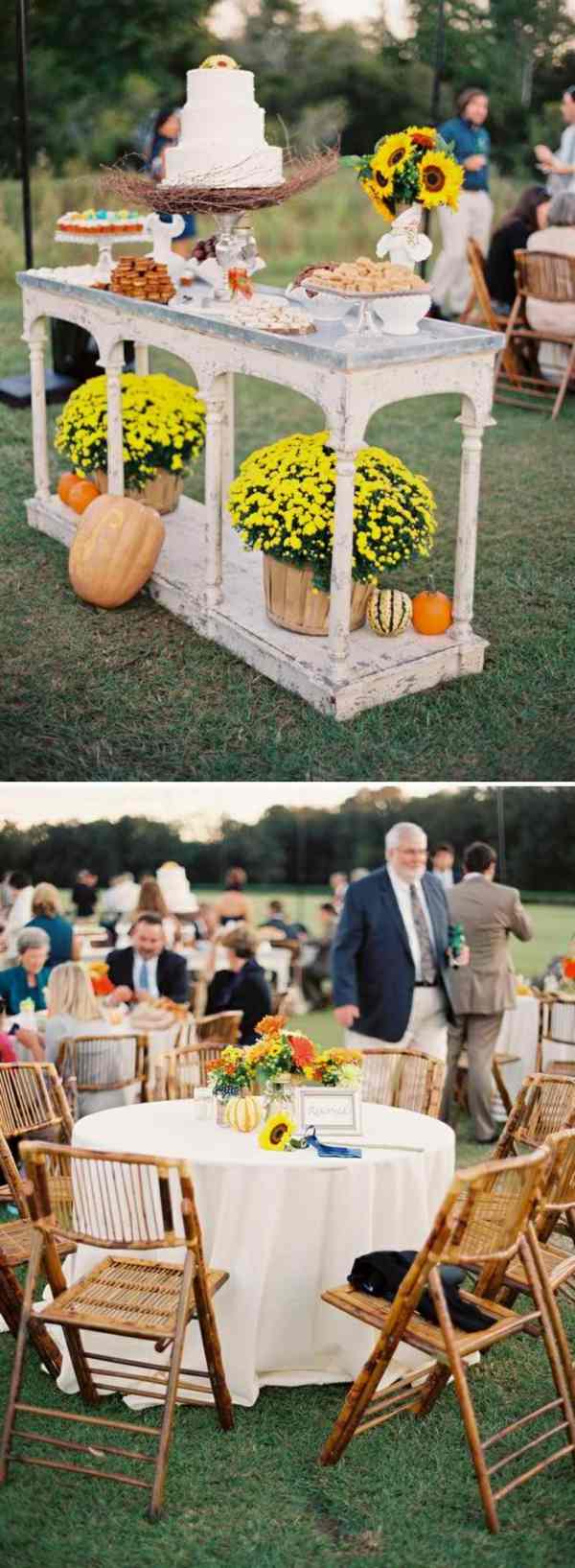 Hochzeit-im-Freien-Dekotisch-mit-Sonnenblumen