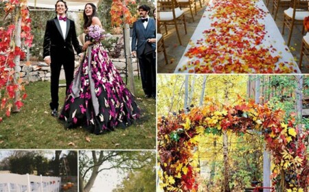 Hochzeit-im-Herbst-Kürbisse-Blütten-asl-Deko-auf-dem-Altar