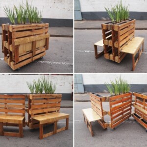 Holz Paletten Möbel Pflanzkasten Gartenbank Design Ideen modern