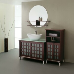 Holz-mit-Glas-Badezimmer-Mobiliar-Waschbeckenunterschrank