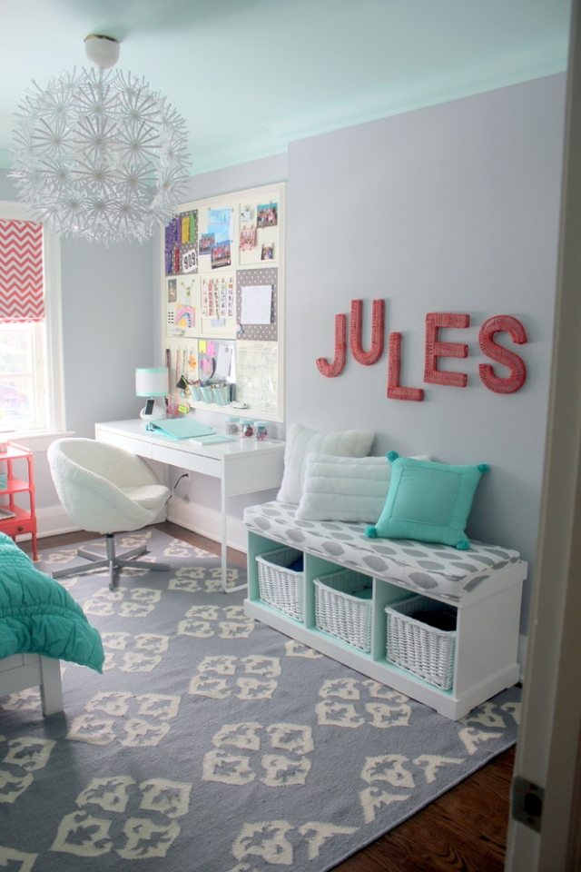 Ideen-Kinderzimmer-Farbe-hell-grau-farbakzente-setzen-jungen-mädchenzimmer