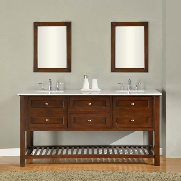 Mahagony-Ausführungen-Badezimmer-Waschbeckenunterschrank-aus-dunklem-Holz-mit-Schubladen