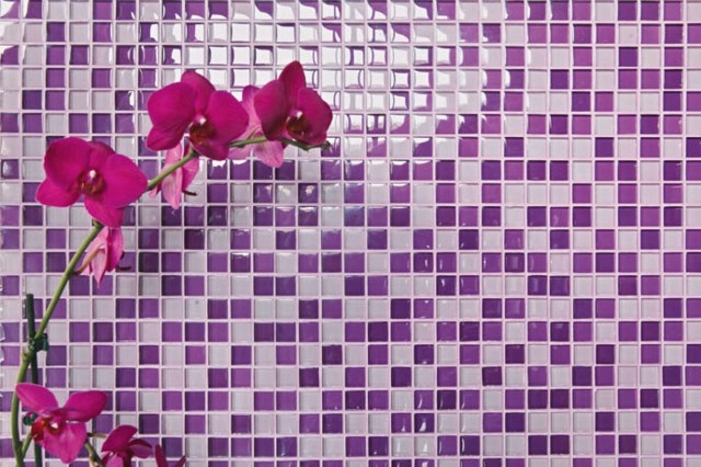 Mosaik-Wandfliesen-Orchidee-Violett-Fuchsia