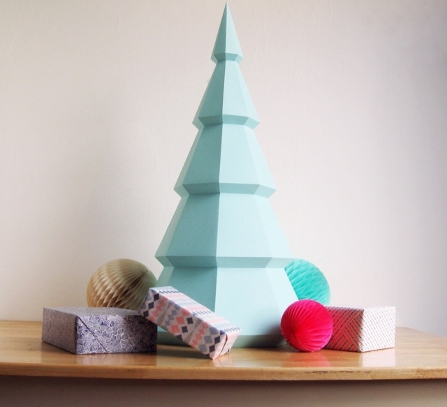 Origami Weihnachtsbaum selber machen Ideen