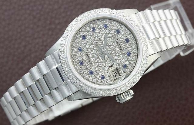 Rolex Datejust Ladies weiß Gold Uhr