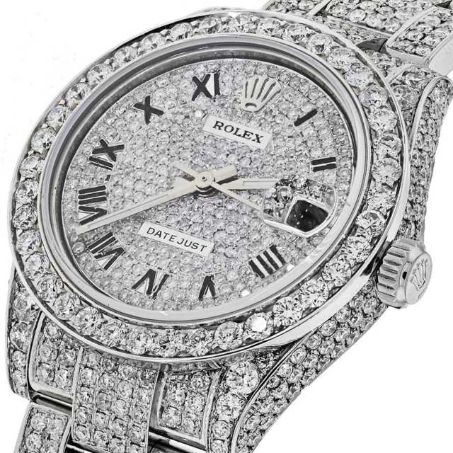 Rolex Datejust Ladies weißgold Diamond Pave uhr