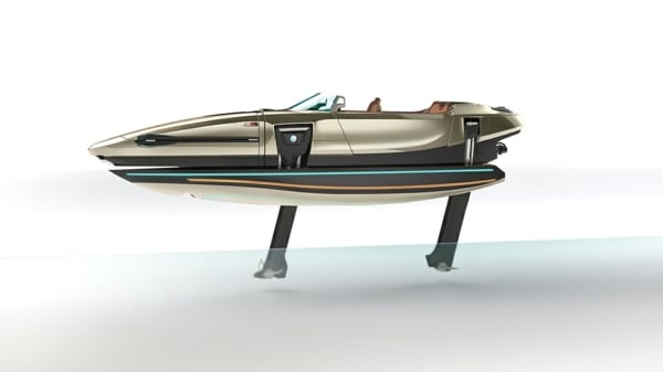 Schwimmer-in-Wasser-Boot-der-Moderne