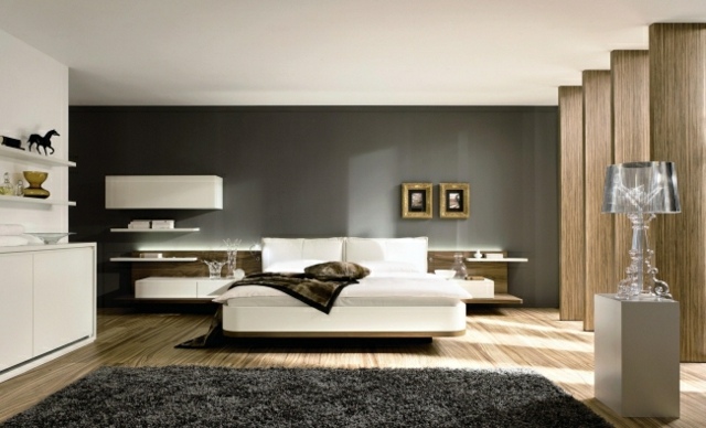 Farbe weiße Möbel Schlafzimmer Holz Jalousien