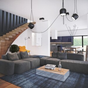 minimalistische Maisonette-Wohnung