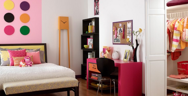 Schlafzimmer rosa Punkte modern einrichten Mädchenzimmer