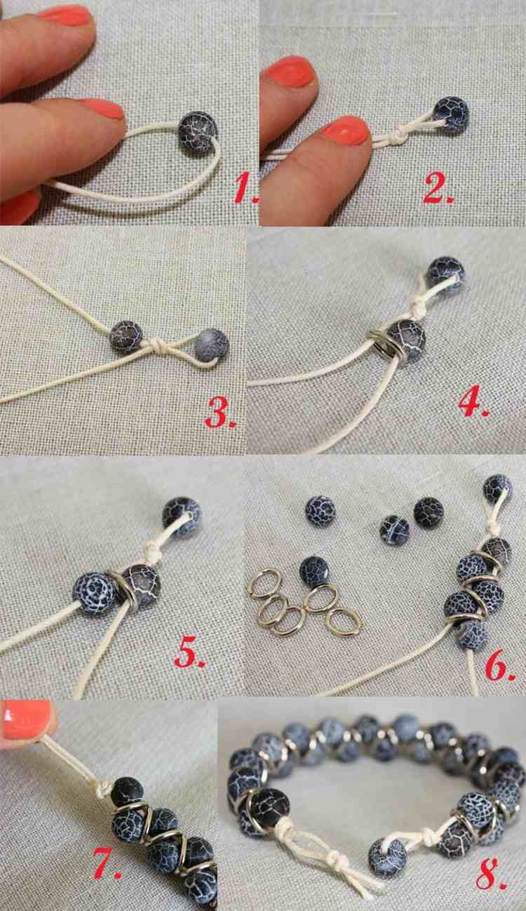 einfache Anleitung für ein Armband aus Perlen