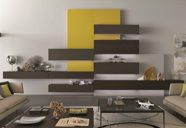 einrichtungsideen-wohnzimmer-modern-wohnwand-braun-gelb-led-TAO10-MisuraEmme