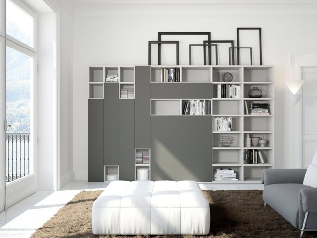 einrichtungsideen-wohnzimmer-modern-wohnwand-grau-weiss-FLEXUS-GIELLESSE