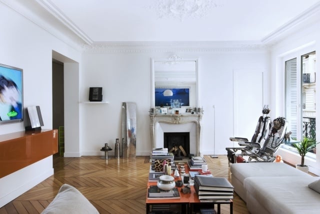 eklektisch-einrichtung-wohnzimmer-laminat-fußboden-glänzend