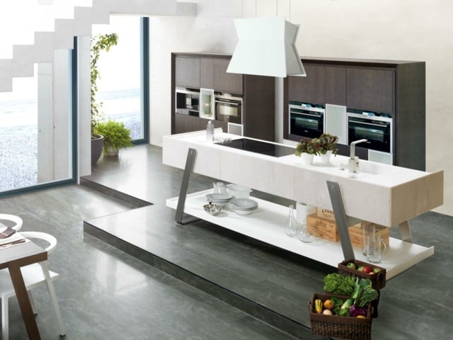 futuristische-Kücheneinrichtung-auf-Ebene