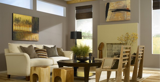 Wohnzimmer Design Ideen trendige Wandkombinationen