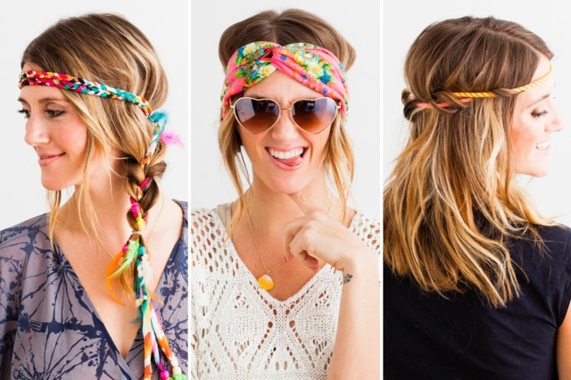 hippie haarbänder flechten bunt lässig modeakzent
