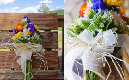 hochzeit im frühling blumen brautstrauß bunt rustikal