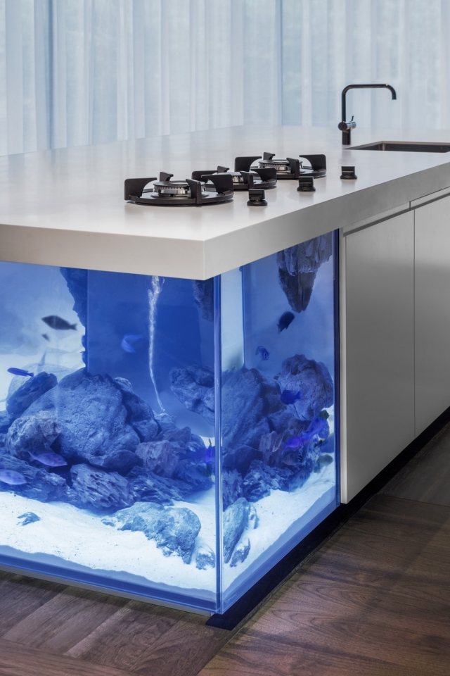 innovative-küche-kochinsel-praktisch-eingebaut-aquarium-elektronisch-bewegbare-arbeitsplatte