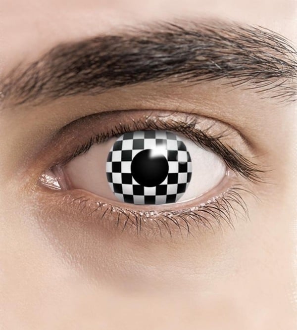 kariert-motiv-kontaktlinsen-schwarz-weiß-farbige-kontaktlinsen-online