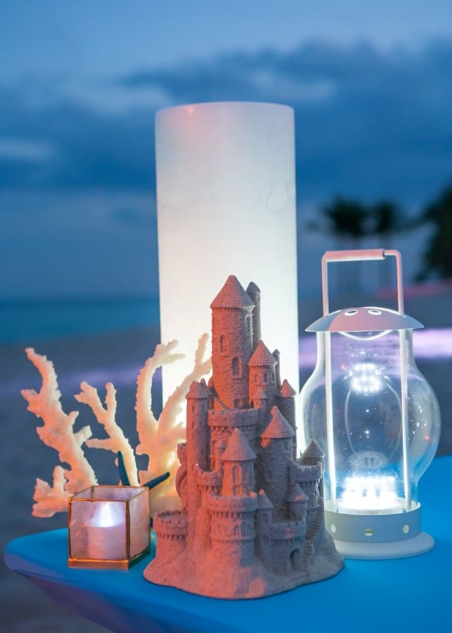 korallen sandburg kerzenhalter romantik laterne dekoidee