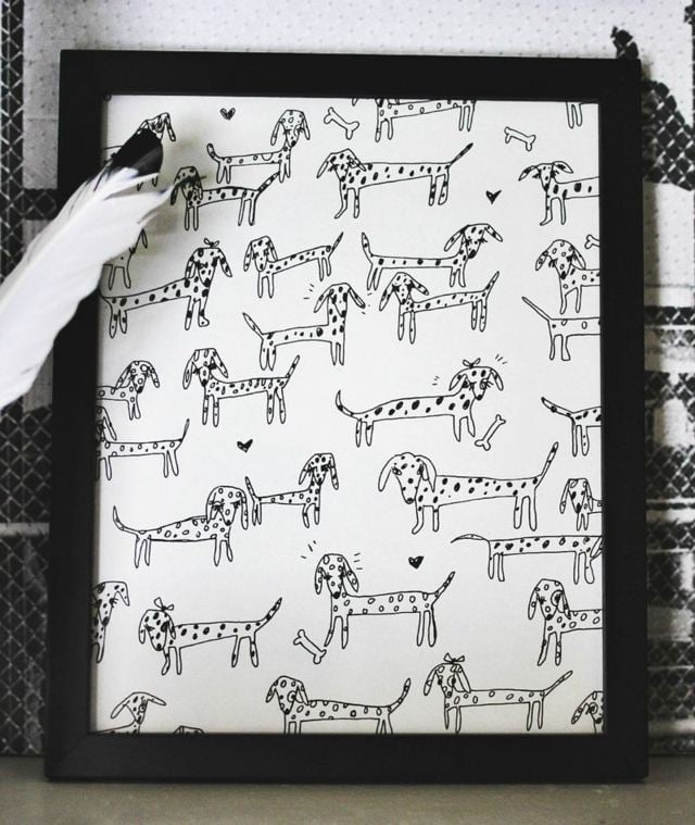 Wanddeko Ideen Dalmatiner schwarz weiß nachmalen