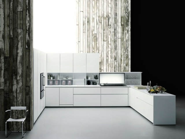 moderne Küche weiß Fronten grifflose Türen italienisches Design Modell Xila