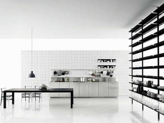 Küchenmöbel Design Ideen platzsparend originelle Küchengestaltung Ideen Linear