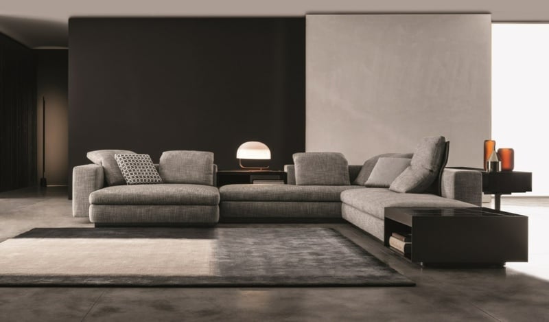 moderne wohnzimmer couch garnitur grau design seymour minotti