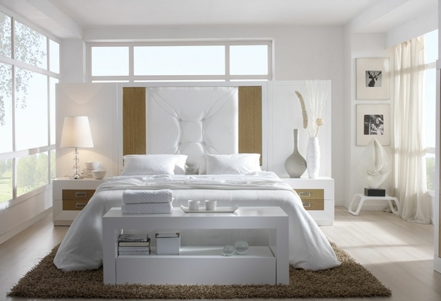 Schlafzimmer Design Ideen Shaggy Teppich stilvoll elegant