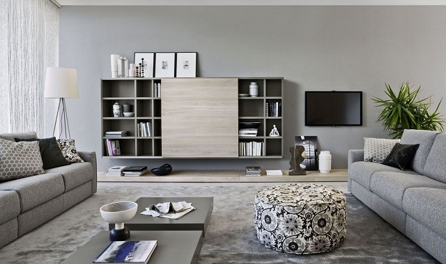 Wohnzimmer Wandregal Design Ideen Holz