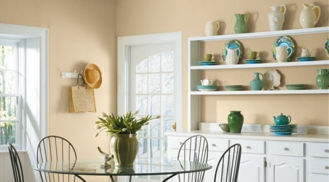 Farbpalette beige warme Wandfarbe Ideen Küche