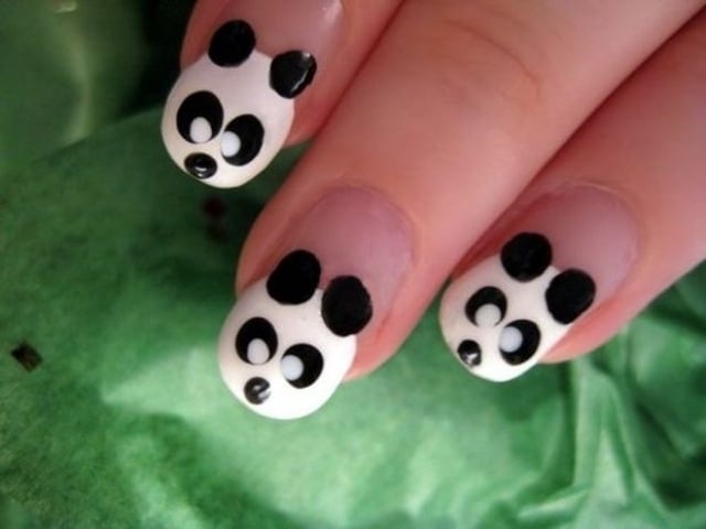 panda-bär-kopf-nagelsticker-schmuck-diy-ideen-lustige-nägel-motive