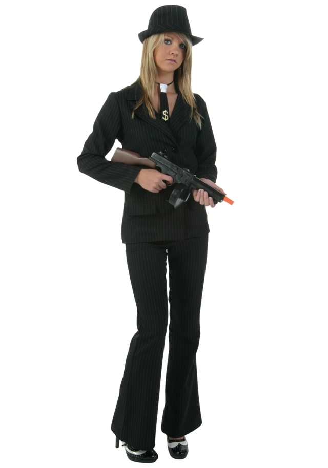 schwarzer-Anzug-Gangster-Frau-mt-Gewehr
