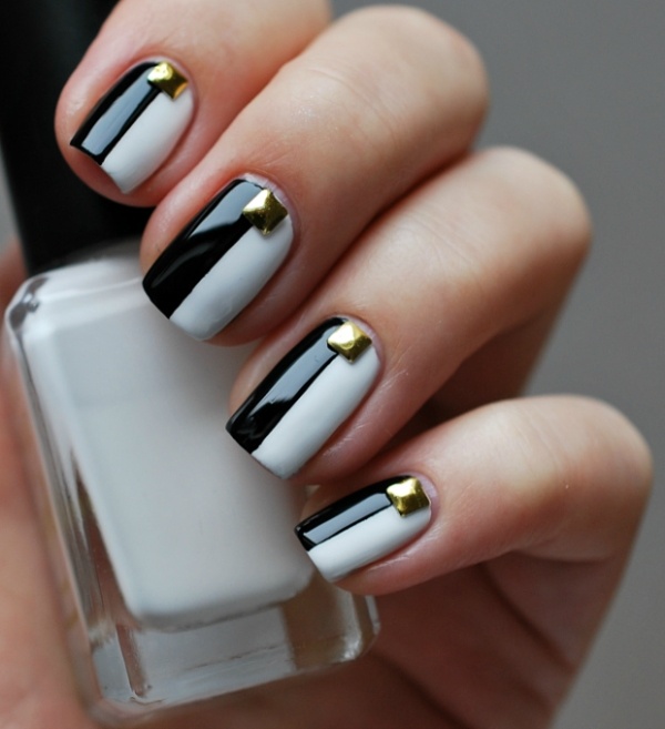 trends-nagellack-design-elegant-gelnägel-schwarz-weíß-glänzend
