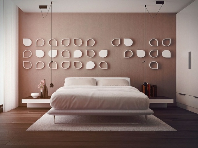 wohnideen-für-schlafzimmer-design-modern-zartrosa-blättermotiv
