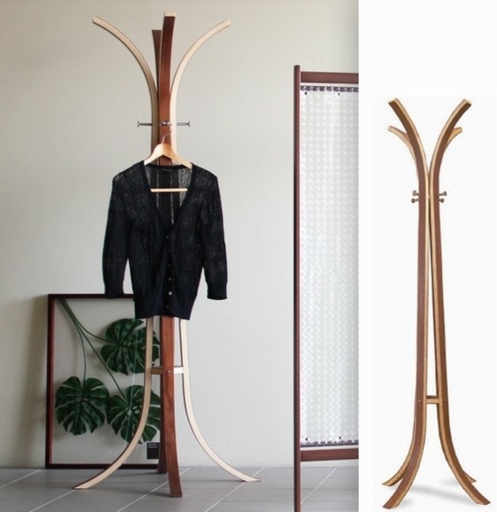 Ankleide-Garderobe-mit-Mantel-Blume-Holz-Material
