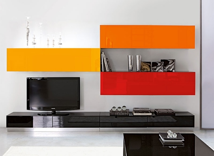 Farbige-Kunststoff-Oberfläche-Türen-Wohnwand-Ideen-modern-praktisch-Designs