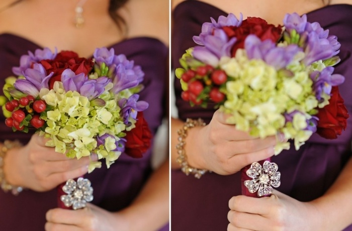 Blumen arrangieren Brautjungfer Hochzeit Feier