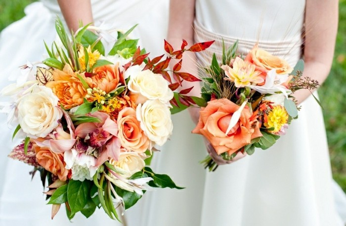 Brautstrauß Ideen frische Schnittblumen arrangieren