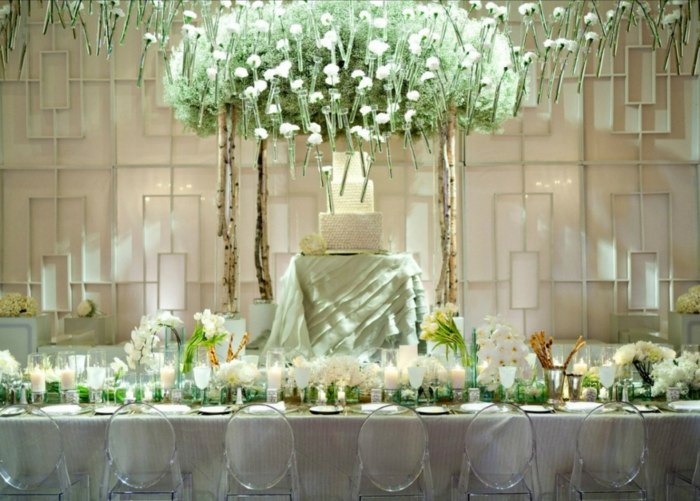 Hochzeit Restaurant Tischdeko Ideen festlich grün