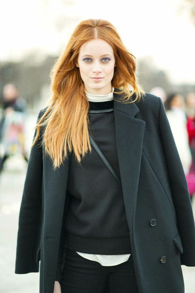 Herbst Mode Trends 2014 2015 komplett schwarz Mantel